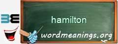 WordMeaning blackboard for hamilton